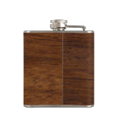 Houtplaat van textiel heupfles (Achterkant)