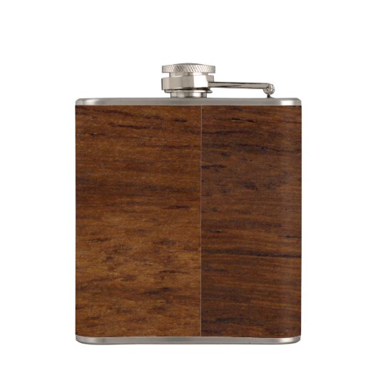 Houtplaat van textiel heupfles (Achterkant)