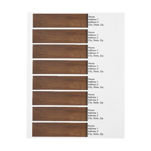 Houtplaat van textiel omwikkelbaar adreslabel (Vel)