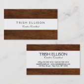 Houtplaat van textiel visitekaartje (Voorkant / Achterkant)