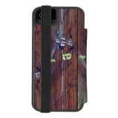 Houtplafond, kanaalventielen incipio iPhone portemonnee hoesje (Agenda Achterkant)