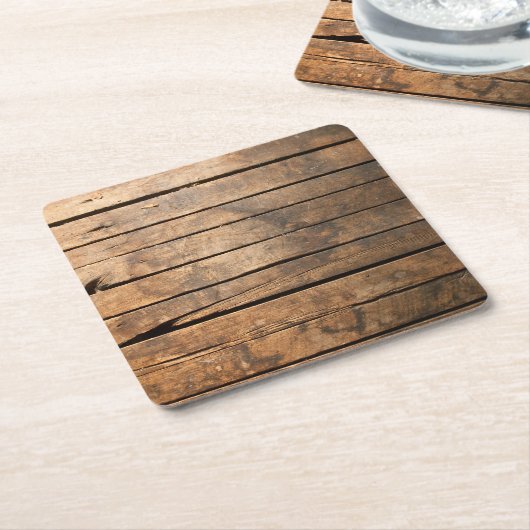 Houtplanken Kartonnen Onderzetters (Schuin)