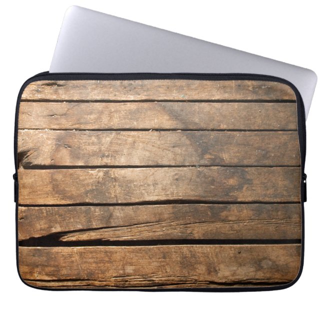 Houtplanken Laptop Sleeve (Voorkant)
