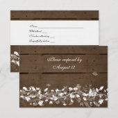 Houtplanken met enveloppe RSVP kaartje (Voorkant / Achterkant)