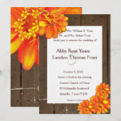 Houtplanken Oranje uitnodiging tot weddenschap met (Voorkant / Achterkant)