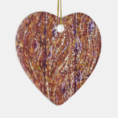 Houtplanken Pointillism Heart Shaped Ornament (Rechts)