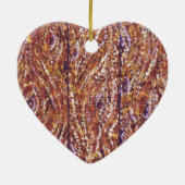 Houtplanken Pointillism Heart Shaped Ornament (Achterkant)