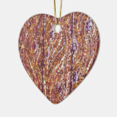 Houtplanken Pointillism Heart Shaped Ornament (Links)