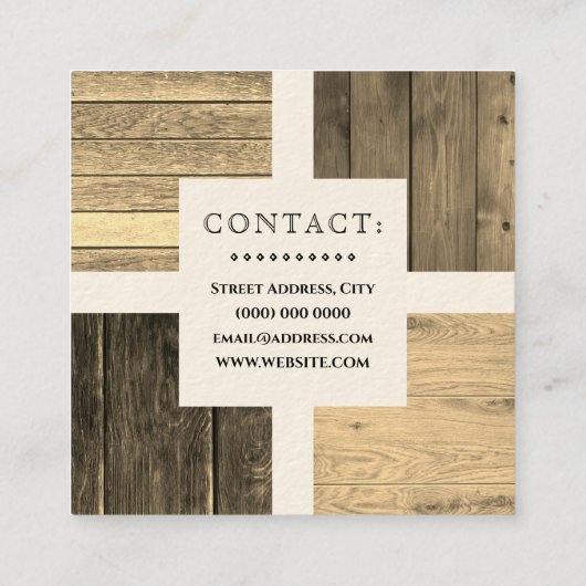 Houtplantam vierkant visitekaartje (Achterkant)