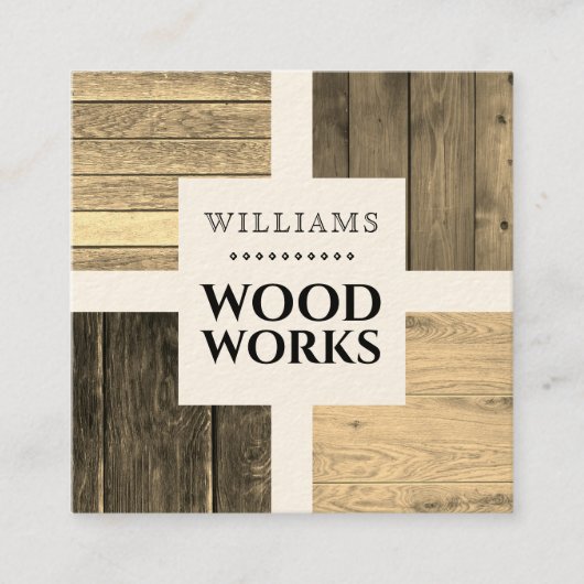 Houtplantam vierkant visitekaartje (Voorkant)