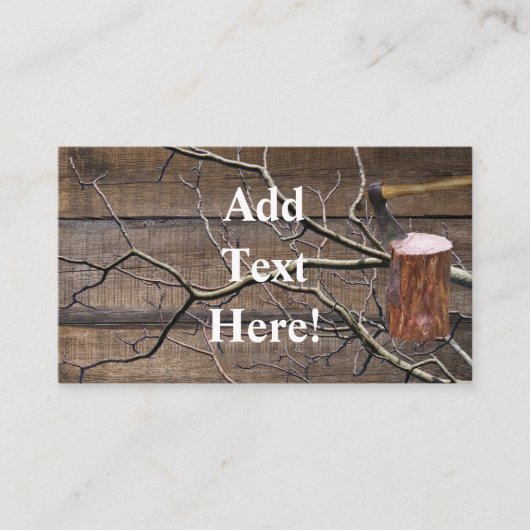 Houtpomp Ax Fire Wood Visitekaartje (Voorkant)