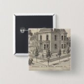 Houtresidenties lithografie vierkante button 5,1 cm (Voorkant /achterkant)