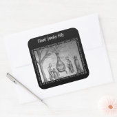 Houtrook doodt vierkante sticker (Envelop)