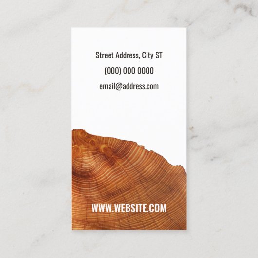 Houtsappige textuur visitekaartje (Achterkant)