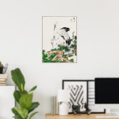 houtsblokkunst van Storm and Pine Tree Poster (Thuiskantoor)