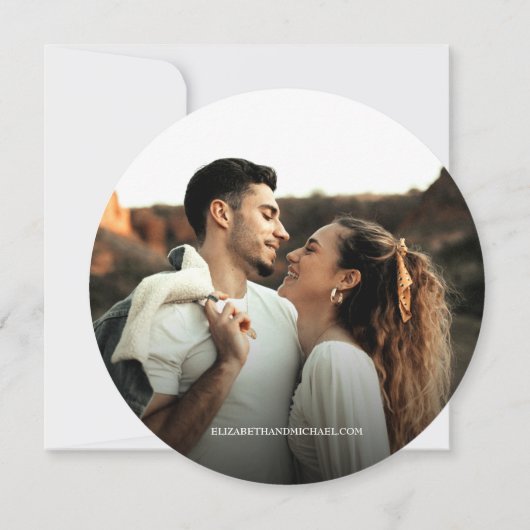 Houtschors Rustic Wedding Sparen de datumfoto Kaart (Achterkant)