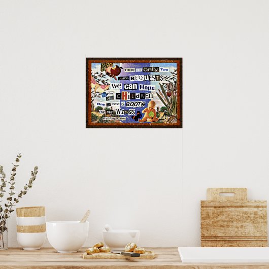 Houtskollage Poster (Keuken)