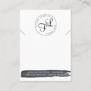 Houtskool Aquarel Sieraden Displaykaart Visitekaartje