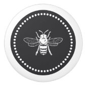houtskool |  bijenillustratie keramische knop (Voorkant)