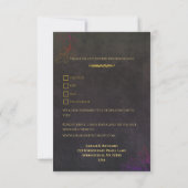 Houtskool Black Velvet Luxe Gold Wedding RSVP (Achterkant)