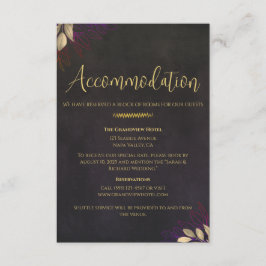 Houtskool Black Velvet Wedding Weekend Details Informatiekaartje