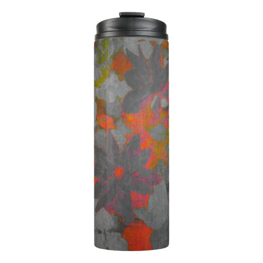 Houtskool Bloemen Thermosbeker (Voorkant)