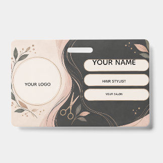 Houtskool Blush Schoonheidssalon Stylist Personeel Badge
