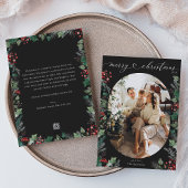 Houtskool Botanische Boodschap Vrolijke Kerstmis K Feestdagenkaart