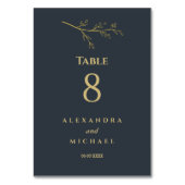 Houtskool Botanische Minimalistische Huwelijk Kaart (Voorkant)