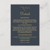 Houtskool Botanische Minimalistische Trouwdetails Informatiekaartje (Voorkant)