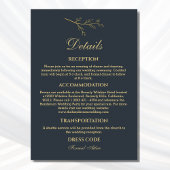 Houtskool Botanische Minimalistische Trouwdetails Informatiekaartje