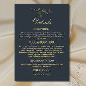 Houtskool Botanische Minimalistische Trouwdetails Informatiekaartje