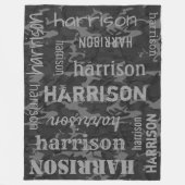 Houtskool Camo Gepersonaliseerd Fleece Deken (Voorkant)