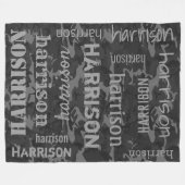 Houtskool Camo Gepersonaliseerd Fleece Deken (Voorkant (Horizontaal))