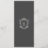 Houtskool Crest Beige Classic Wedding Menu (Achterkant)