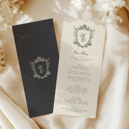 Houtskool Crest  Beige Classic Wedding Menu