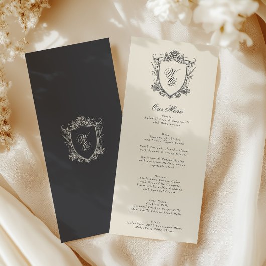 Houtskool Crest Beige Classic Wedding Menu