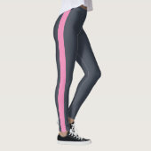 Houtskool Donkerblauw Helder Roze Zijpaneel Leggings (Rechts)