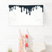 Houtskool Drip Top Banner – Modern Zwart & Wit (Insitu)