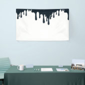 Houtskool Drip Top Banner – Modern Zwart & Wit (Beurs)