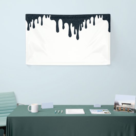 Houtskool Drip Top Banner – Modern Zwart & Wit (Beurs)