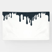 Houtskool Drip Top Banner – Modern Zwart & Wit (Horizontaal)