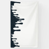 Houtskool Drip Top Banner – Modern Zwart & Wit (Verticaal)