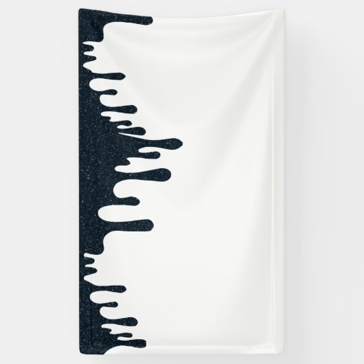 Houtskool Drip Top Banner – Modern Zwart & Wit (Verticaal)