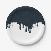 Houtskool druppel op witte feestelijke bord – Aanp (Voorkant)