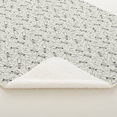 Houtskool & Ecru Neutraal Halloween Skelet Patroon Sherpa Deken (3/4)