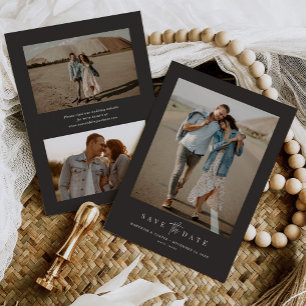 Houtskool Eenvoudig Modern Minimalistisch Drie Fot Save The Date