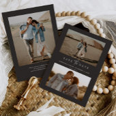 Houtskool Eenvoudig Modern Minimalistisch Drie Fot Save The Date