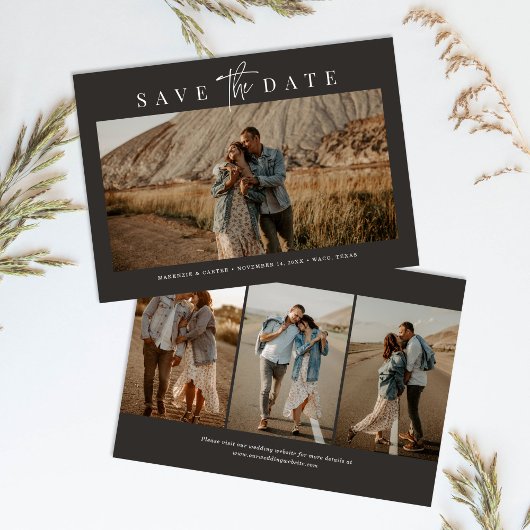 Houtskool Eenvoudig Modern Minimalistisch Vier Fot Save The Date