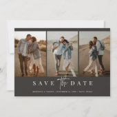 Houtskool Eenvoudig Modern Minimalistisch Vier Fot Save The Date (Voorkant)